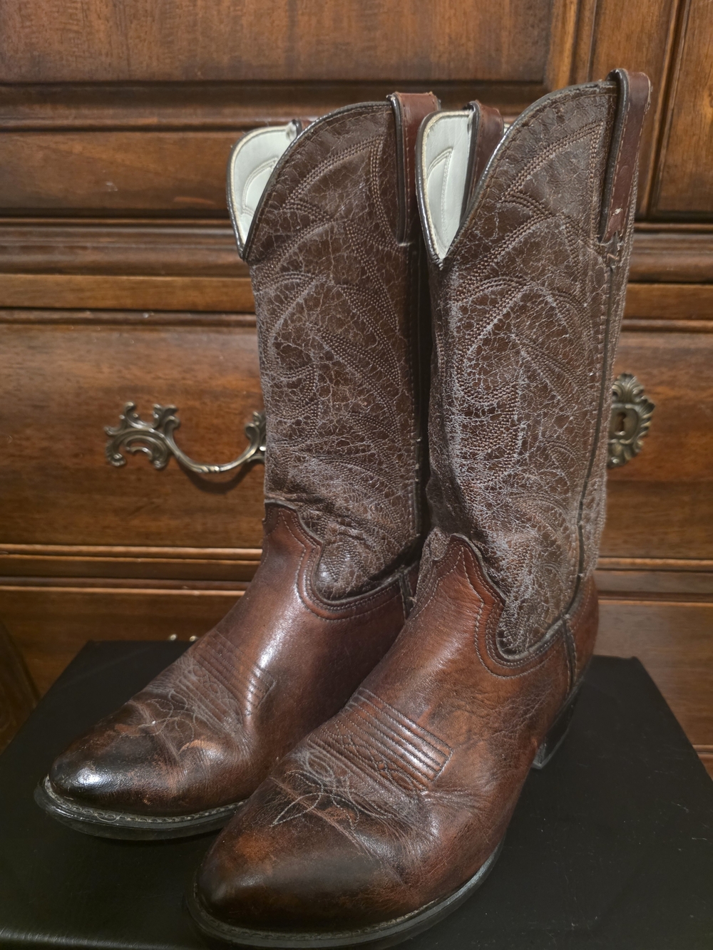 Durango Men's Dark Brown Leather Western Cowboy Boots